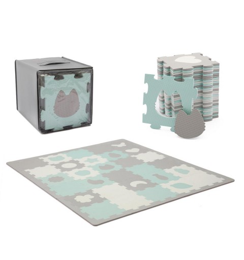 Kinderkraft Luno Shapes  - mata piankowa puzzle 3D | Mint